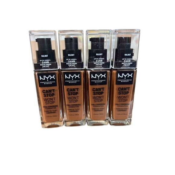 4 NYX PROFESSIONAL MAKEUP Walnut Can't Stop Won't Stop Foundation 24h coverage - Picture 1 of 2